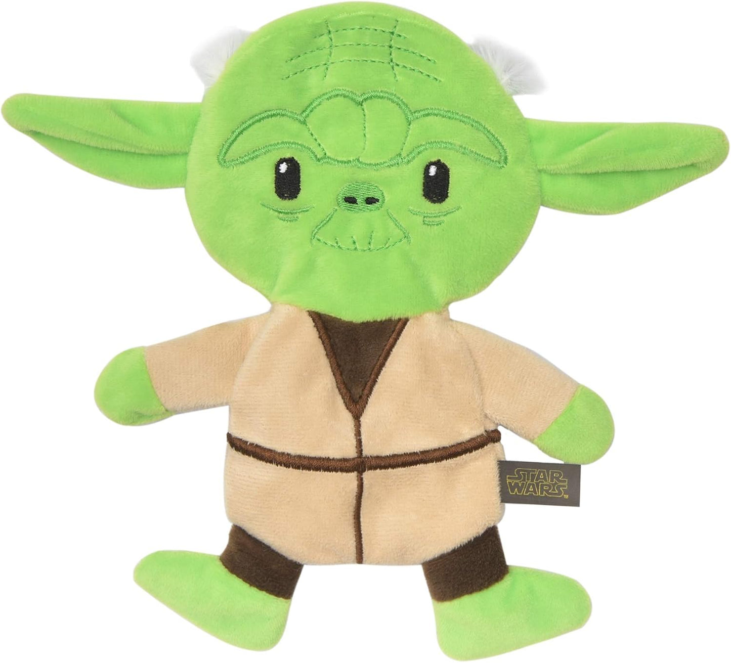 Dog Toy Yoda Plush Flattie Dog Toy - Officially Licensed - Small Soft Stuffingless Crinkle Chew Toys for All Dogs, 6 Inch