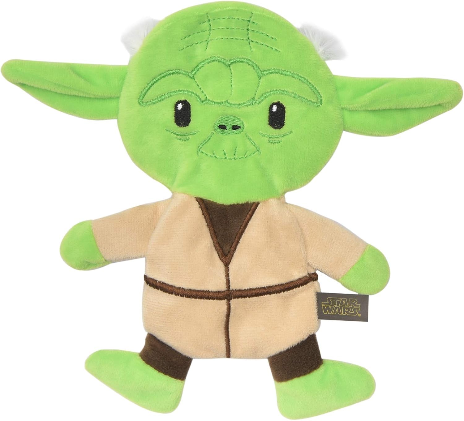 Dog Toy Yoda Plush Flattie Dog Toy - Officially Licensed - Small Soft Stuffingless Crinkle Chew Toys for All Dogs, 6 Inch