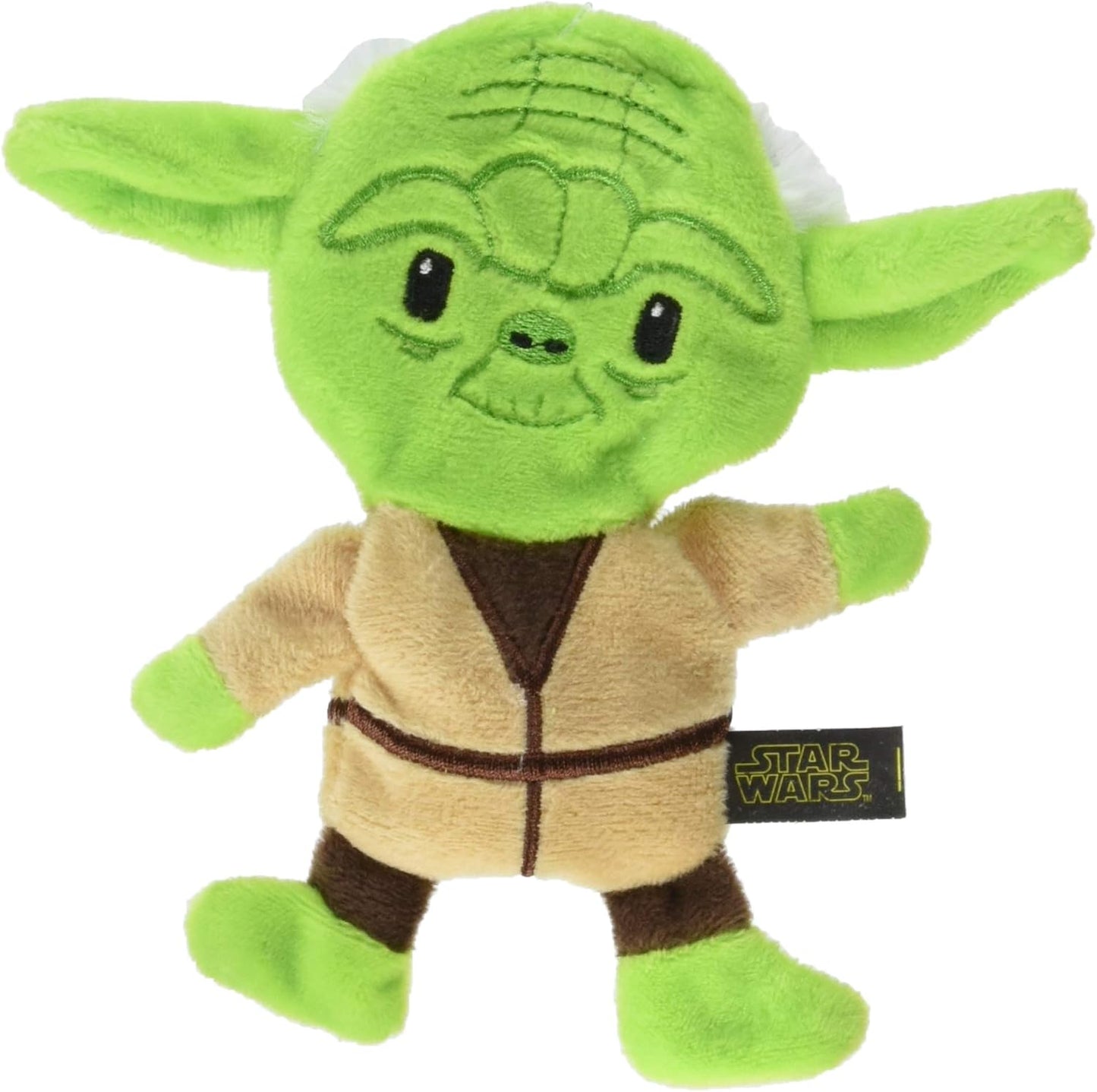 Dog Toy Yoda Plush Flattie Dog Toy - Officially Licensed - Small Soft Stuffingless Crinkle Chew Toys for All Dogs, 6 Inch