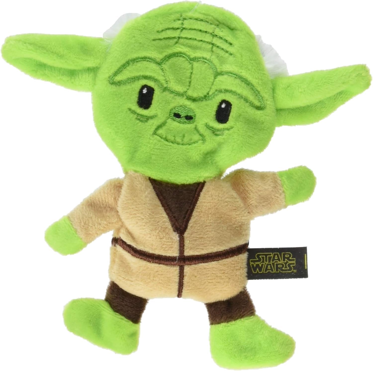 Dog Toy Yoda Plush Flattie Dog Toy - Officially Licensed - Small Soft Stuffingless Crinkle Chew Toys for All Dogs, 6 Inch
