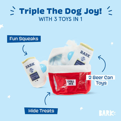 2 in 1 Interactive Plush Dog Toy - Rip and Reveal Toy for Dogs and Puppies - Stimulating Squeaky Pet Toys | Sub Zero Camping Hero (Small)