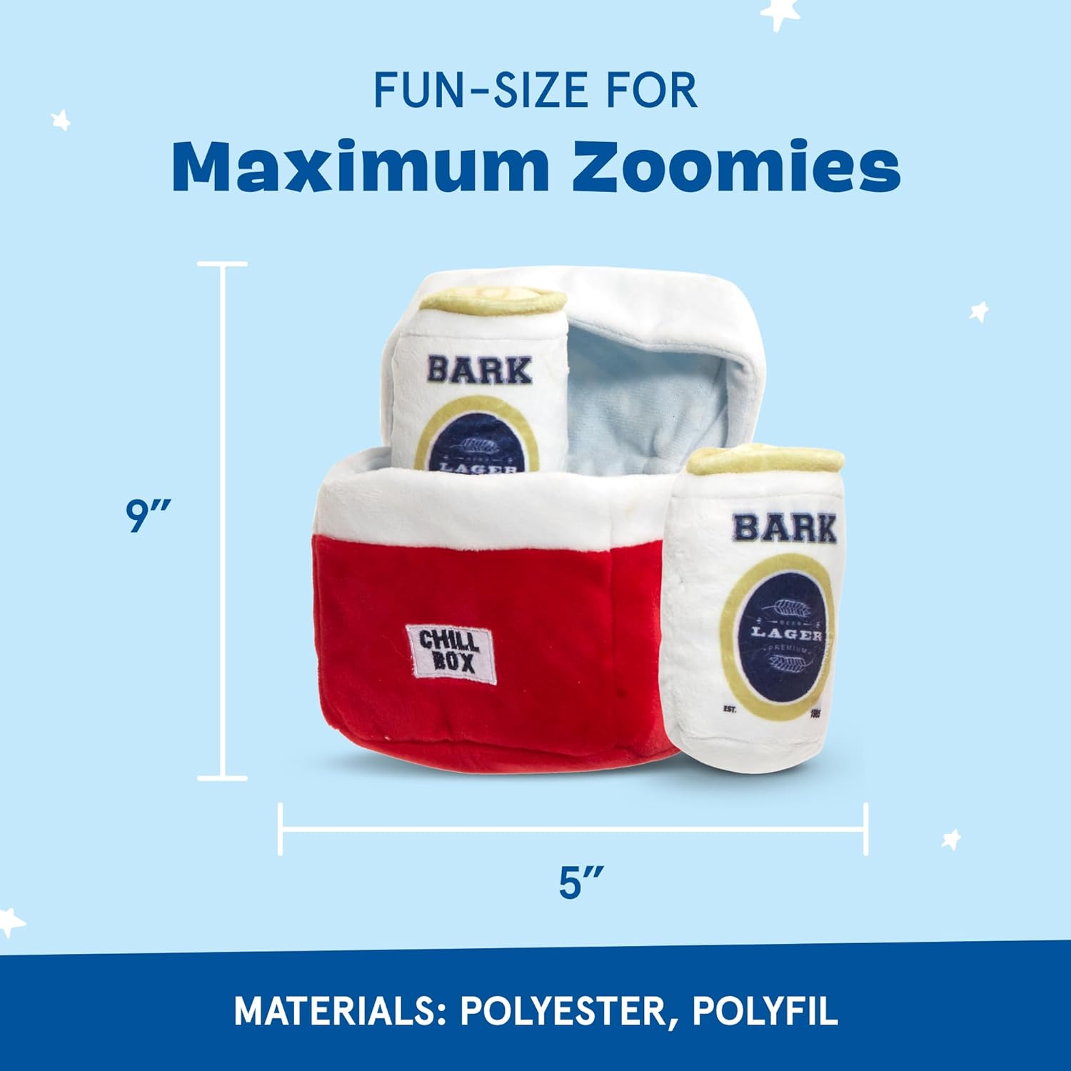 2 in 1 Interactive Plush Dog Toy - Rip and Reveal Toy for Dogs and Puppies - Stimulating Squeaky Pet Toys | Sub Zero Camping Hero (Small)