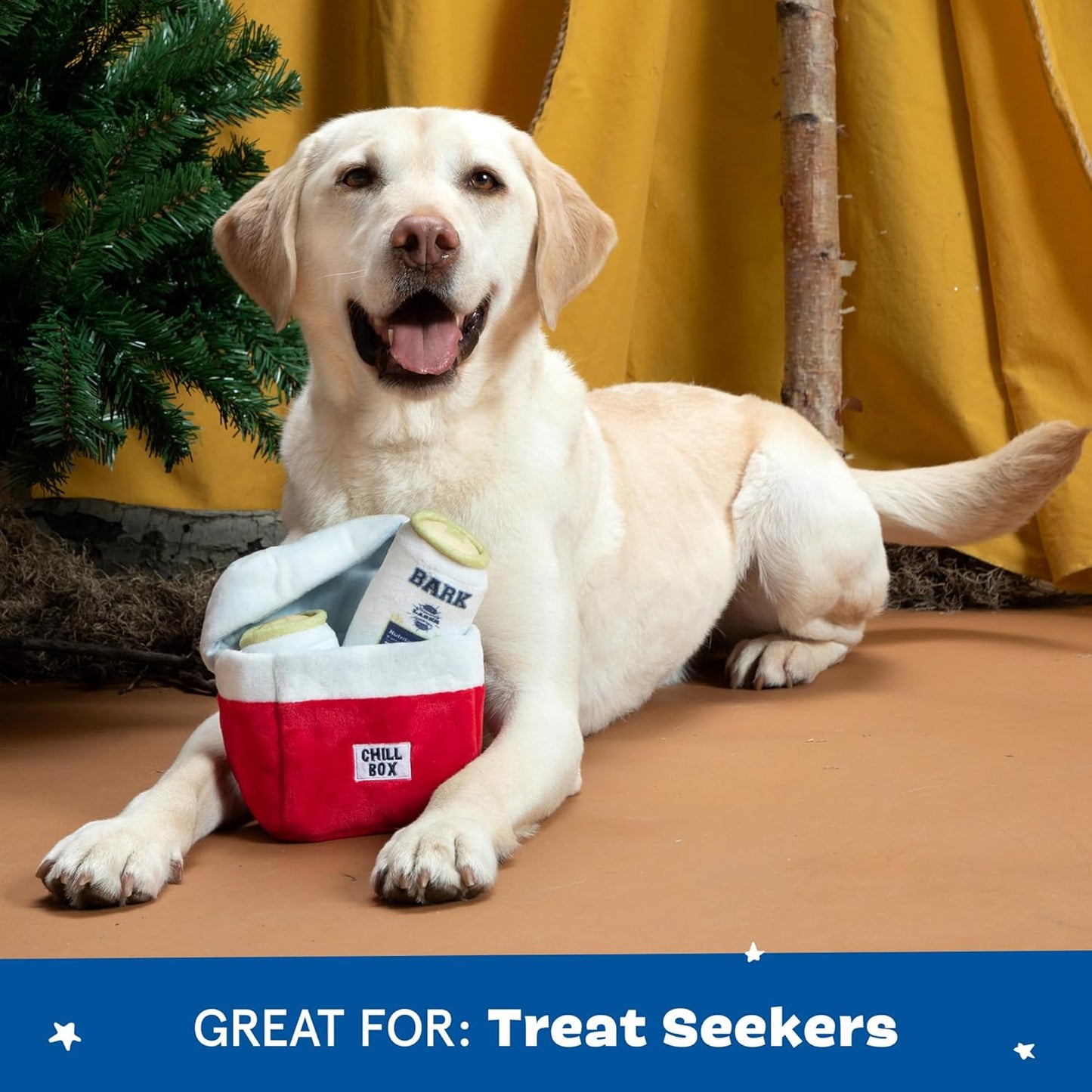 2 in 1 Interactive Plush Dog Toy - Rip and Reveal Toy for Dogs and Puppies - Stimulating Squeaky Pet Toys | Sub Zero Camping Hero (Small)